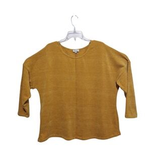 Chenault Pullover Chenille Top Golden Yellow Long Sleeve Soft Size 2X Casual
